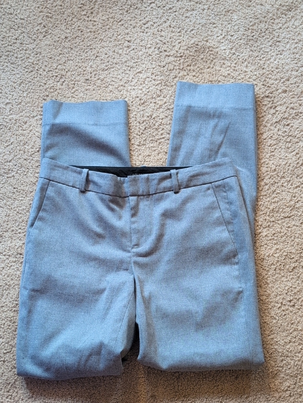 Banana Republic Light Gray Straight-Leg Dress Pants